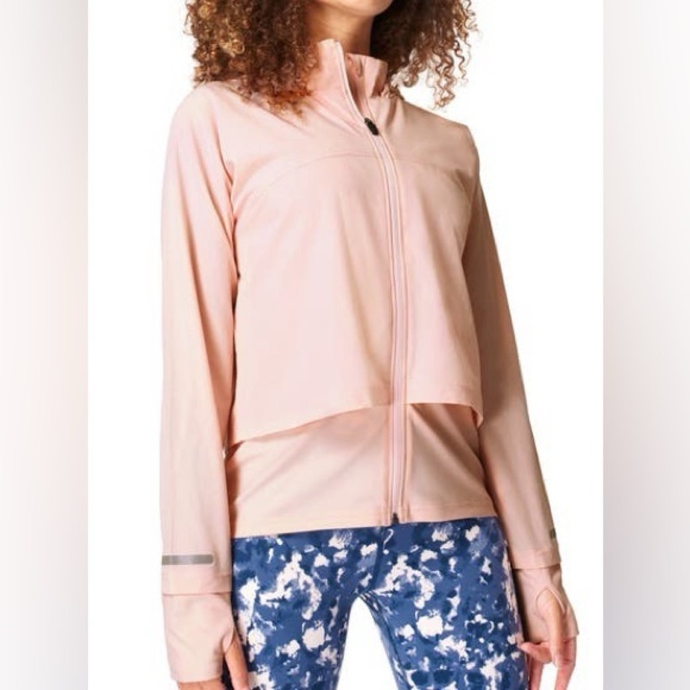 Sweaty Betty Fast Track Running Jacket Liberated Pink Pastel Powder Pink medium